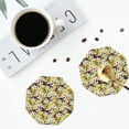thumbnail image 4 of Lsque Lilies Flowers Pattern 4" Drink Coasters Set of 4, PVC Leather Absorbent Coasters, Table Coaster Set Decorative Coffee Cup Coasters Housewarming Gift -Octagon, 4 of 6
