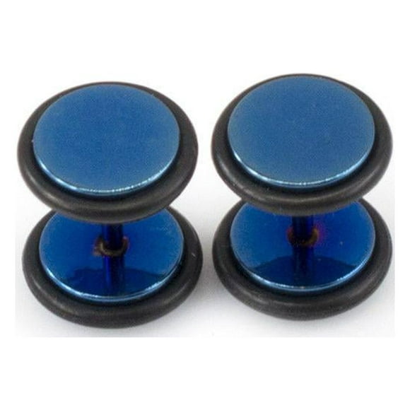 Faux Faux Tricheur Boucles d'Oreilles en Acier Chirurgical de Calibre 16 avec Bouchon d'Oreille et Fini Métallique