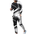 thumbnail image 6 of Dagegui 2 Piece Mens Outfit Sets 3D Print Long Sleeve Crewneck Pullover Tracksuits Big and Tall Jogging Workout Outfits Casual Set ZA Black 2XL, 6 of 6