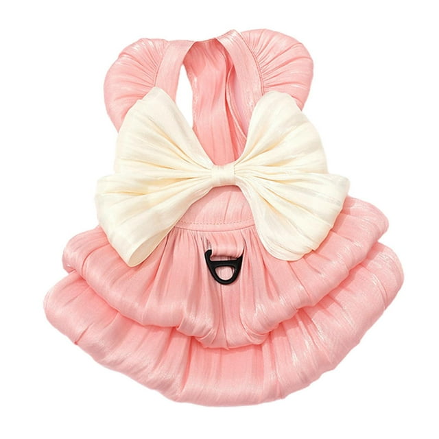 Vestido para mascotas Yuyangstore disfraz de gato con lazo verano encantador y cómodo