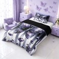 thumbnail image 2 of Homewish Glowing Butterfly Twin Comforter Sets for Girls, Bling Stars Diamonds Bedding Set, Blue White, Black Reversible, 2-Piece 1 Comforter and 1 Pillowcase, 2 of 6