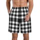 thumbnail image 1 of Fotbe White And Black Plaid Trajes de Baño Estampados para Hombre, Shorts de Verano de Secado Rápido, Ropa de Playa, Bañadores-Medium, 1 of 6