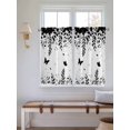 thumbnail image 2 of Black Spring Botanical Bathroom Window Curtain, Weeping Eucalyptus Butterfly Light Filtering Coffee Kitchen Curtains, Bedroom Living Room Curtains 2 Panel 84"x54", 2 of 6