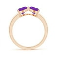 thumbnail image 2 of ANGARA Natural Two Stone Trillion 1.4 ct Amethyst Bow Tie Ring in 14K Rose Gold for Women (Size-6mm) | February Birthstone, Birthday, Anniversary, Jewelry Gift for Women | Natural Amethyst Ring, 2 of 8