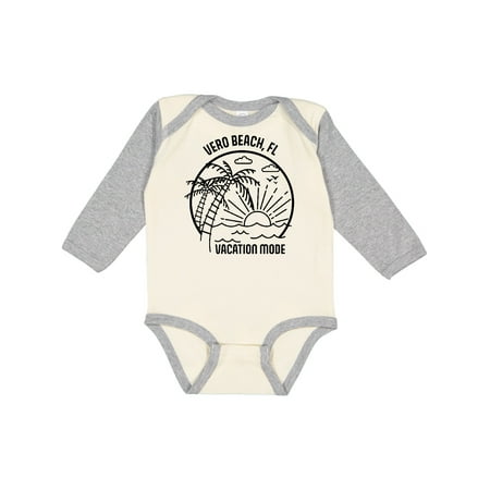 

Inktastic Summer Vacation Mode Vero Beach Florida Gift Baby Boy or Baby Girl Long Sleeve Bodysuit