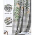 thumbnail image 3 of Watercolor Floral Blackout Curtains for Bedroom Living Room Darkening Curtains 63 Inches Long Spring Flowers Birds Plants Gray Plaid Window Curtain 2 Panels Set Window Treatment Drapes 52"x63", 3 of 9