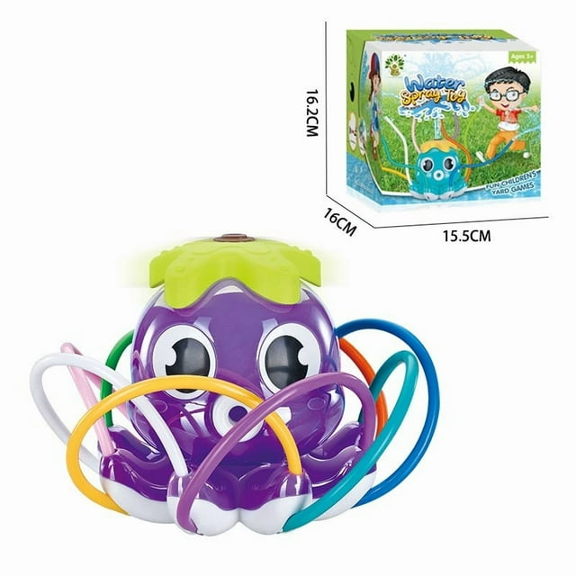 Baby bath water toy-Water Spray Sprinkler for Kids-Cute Sprinkler with 8 Wiggle Tubes Outdoor Sprinklers Summer Octopuses Toys for Garden Backyard Lawn Splashing Fun Toys for Boys Girls,Purple
