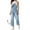 Light blue, variant on Women's Casual Loose Denim Work Pants Bib Adjustable Shoulder Strap Wide Leg Capri Denim Jumpsuit