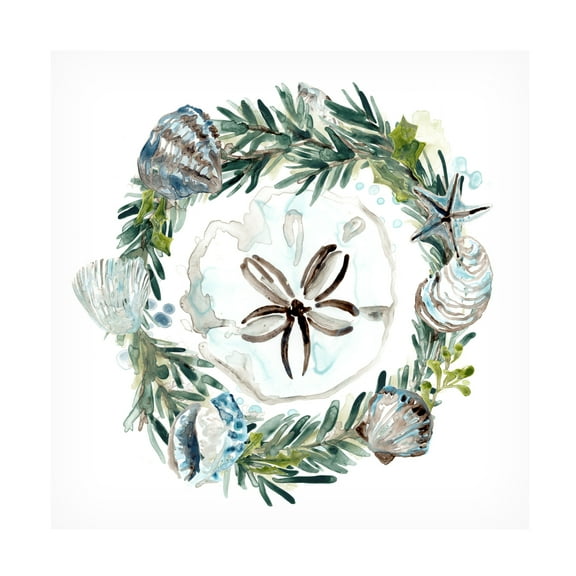June Erica Vess 'Coastal Christmas Shell II' Canvas Art