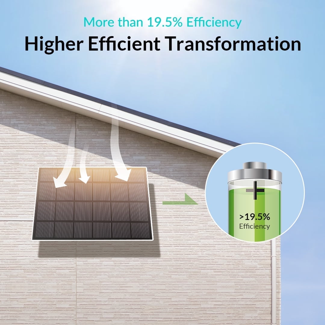 Netvue Type C Solar Panel for Birdfy, IP65 Waterproof for Outdoors, Continuously Power Supply, 360° Swivel Bracket