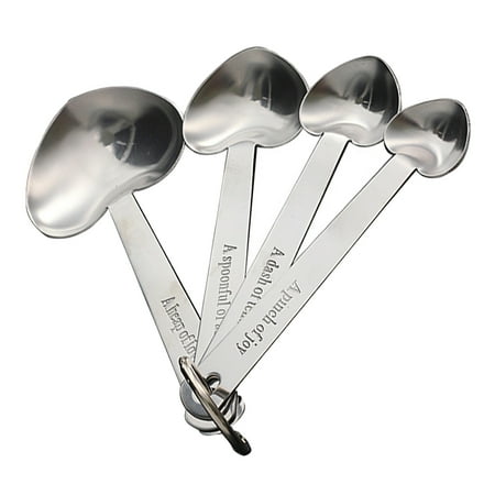 

1 Set/4pcs Stainless Steel Measuring Spoons Love Heart Shape Baking Spoons