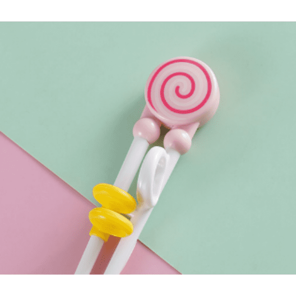 1pair PP Chopsticks, Cute Donut Lollipop Cartoon Design Plastic Training Chopsticks For Beginners, Chopstick Trainer/Helper