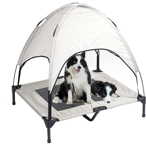 Outdoor 36 inch Large Elevated Dog Bed， Grey Waterproof Removable