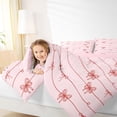 thumbnail image 3 of Erosebridal Dreamy Princess Style Kawaii Bowknot Queen Comforter Set For Bows Lovers,Kawaii Bowknots Bow Tie Bedding Comforter Set,Pink Red, Reversible 3-Piece, 3 of 7