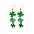 thumbnail image 2 of weibbin St. Patrick's Day Green Four-Leaf Acrylic Earrings, Irish Holiday Jewelry for Women, 2 of 9