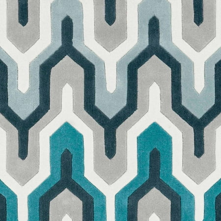 - Art of Knot Orleans Hand Tufted Plush Geometric Area Rug, Teal