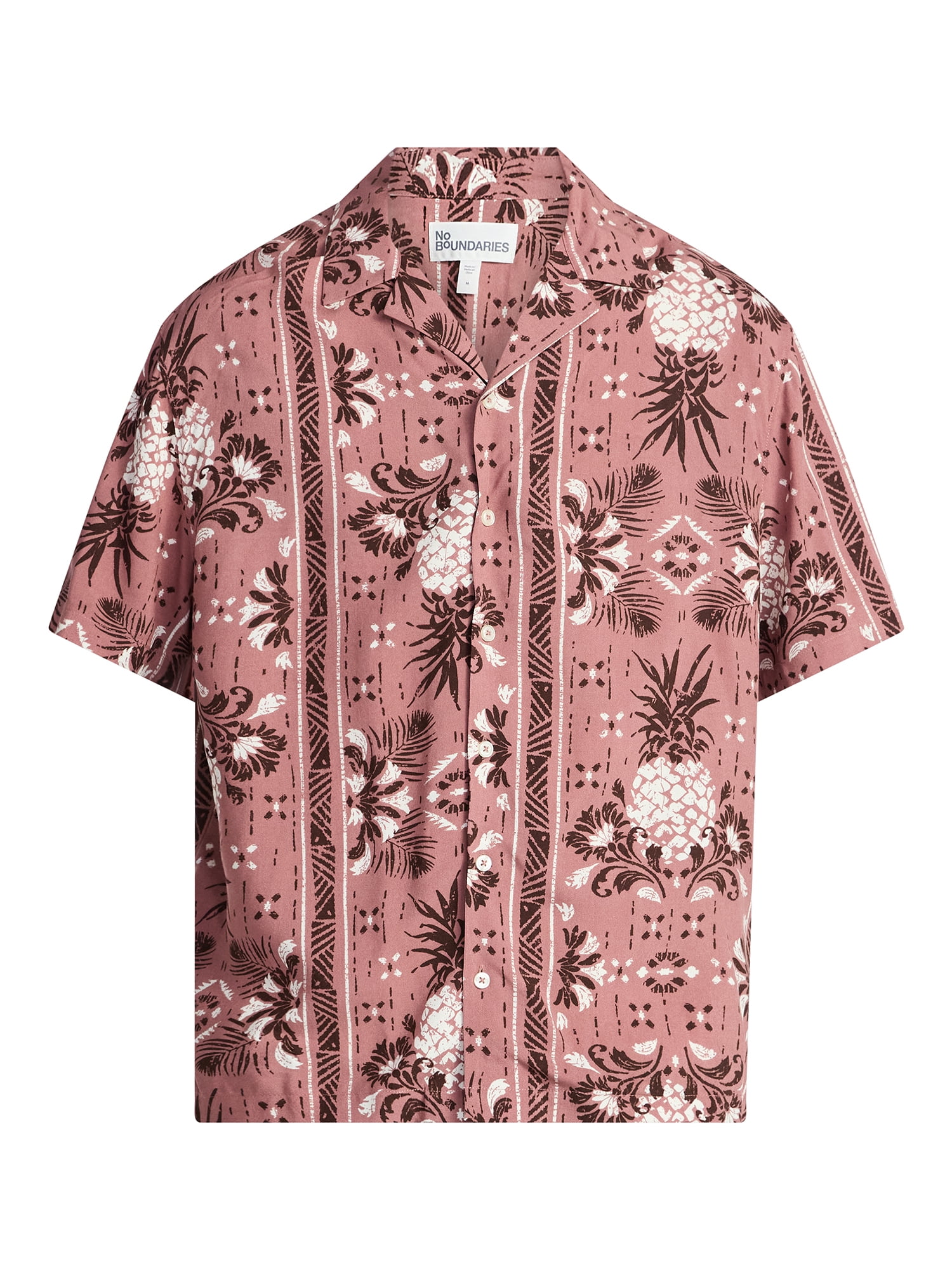 No Boundaries Rayon Shirt with Short Sleeves, Men's and Big & Tall XS-4XLT