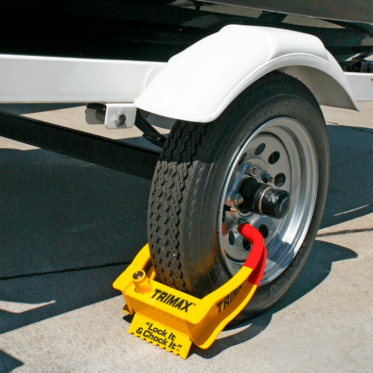 TRIMAX, Deluxe Universal Wheel Chock Lock, TCL65, Yellow Red