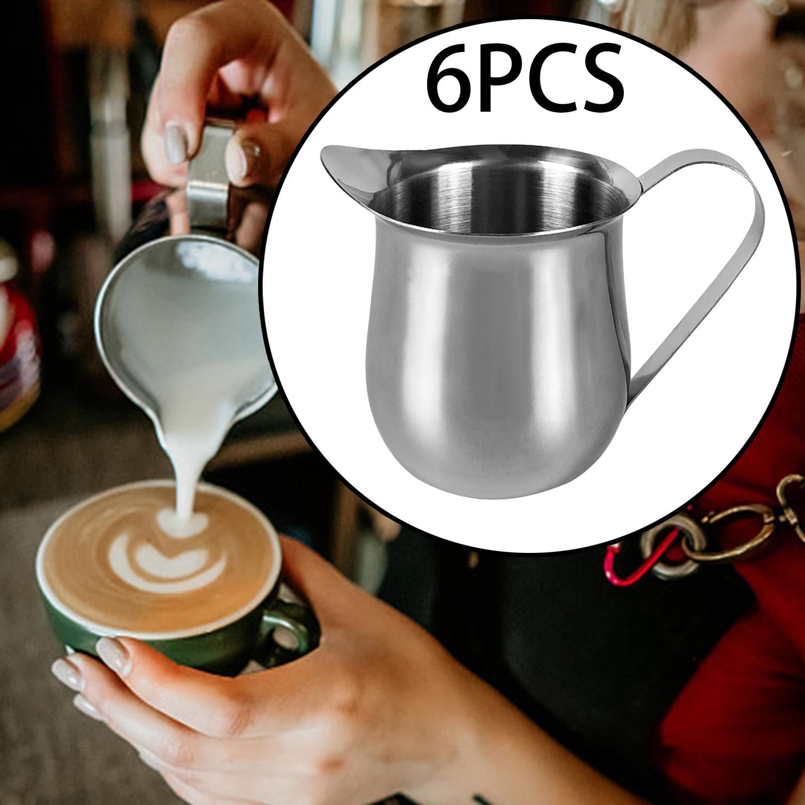 Fiocias 6 Pieces Creamer Pitcher Milk Frothing Pitcher Espresso Accessories Milk Pitcher 240ML