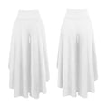 thumbnail image 7 of Karymi Womens Shorts High Waist Ruffle Layered Flowy Wide Leg Pants, Solid Elastic Waist Asymmetrical Hem Palazzo Trousers, Elegant Party Vacation Jean Shorts, 7 of 7