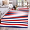 thumbnail image 3 of 4x6 Area Rugs, Red Blue White Striped Non-Skid Rubber Backing Large Rectangle Rugs - Living Room Bedroom Home Office, Modern Simple Stripes Indoor Floor Mat Carpets Washable Rug, 3 of 9