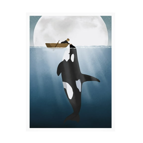 Canvas Wall Art - Bykammille 'Orca' Wall Art for Living Room, Bedroom, or Office Décor by Trademark Fine Art - 14 x 19 Inches - 14x19