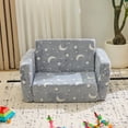 thumbnail image 7 of Ktaxon Convertible Sofa for Little Ones, 2-in-1 Toddler Couch with Side Pockets, Flannel Foldable Nap Lounge for Playroom or Bedroom Light Gray, 7 of 7