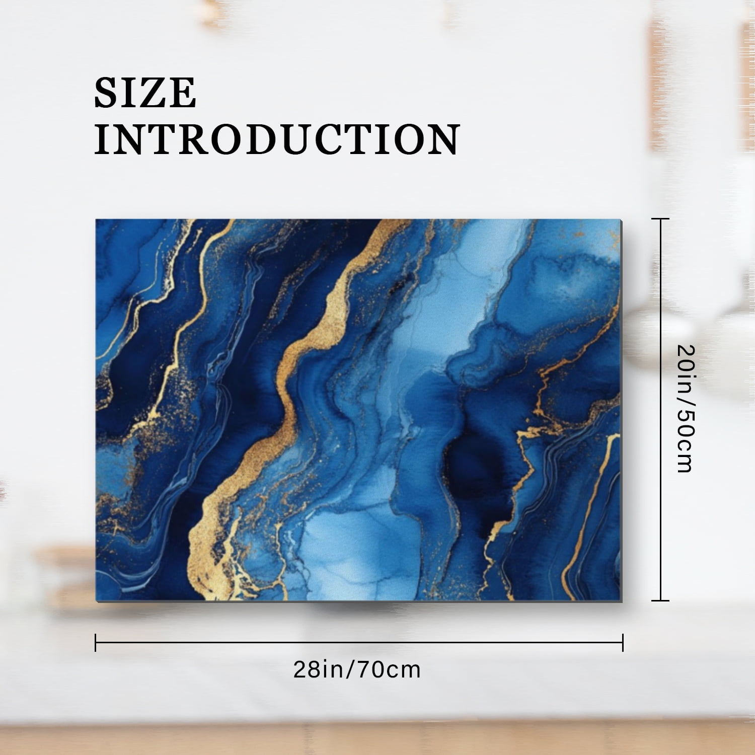Electric Stove Top Covers, Blue and Gold Marble Print Glass Cooktop Cover Protector, Anti-Slip Heat Resistant Range Cooktop Cover Mat for Kitchen RV (28×20 Inch)