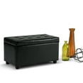 thumbnail image 4 of Cosmopolitan 34 in. W Rectangle Storage Ottoman in Midnight Black Faux Leather, 4 of 8