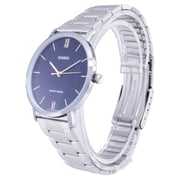 Casio Men’s Silver Bracelet Analog Watch with Blue Dial - MTP-VT01D-2BUDF
