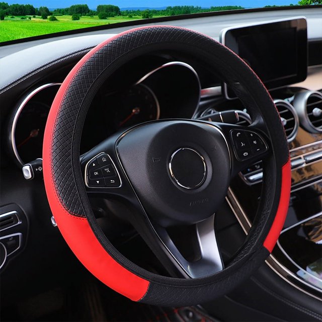 Protector para volante de coche elástico de cuero colorido sin anillo interior cubierta de mango de banda elástica AliExpress