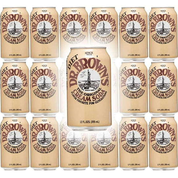 Dr. Brown's Diet Cream Soda, 12 oz. Can (Pack of 18)