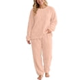 thumbnail image 2 of Yourumao Womens Fleece Pajama Sets for Women 2 Piece Fuzzy Long Sleeve with Long Pants Pjs Soft Cozy Winter Loungewear Pjs, 2 of 9