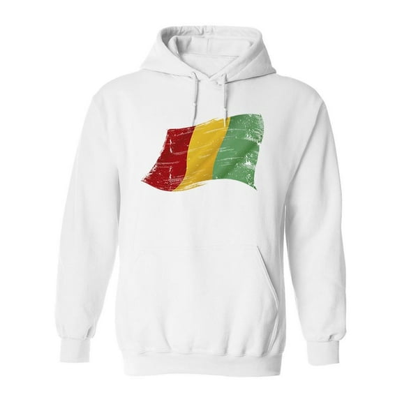 Waving Guinean Flag Hoodie Men -Image by Shutterstock, Male Medium