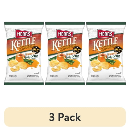 (3 pack) Herr's Honey Jalapeno Flavored Kettle Cooked Chips - 7.5 oz