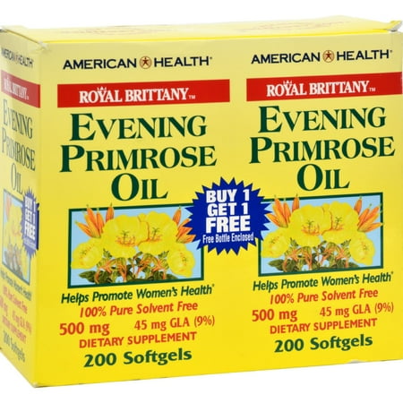 Lady Primrose Royal Extract - American Health Royal Brittany Evening Primrose Oil - 500 mg - 2 Bottles of 200 Softgels