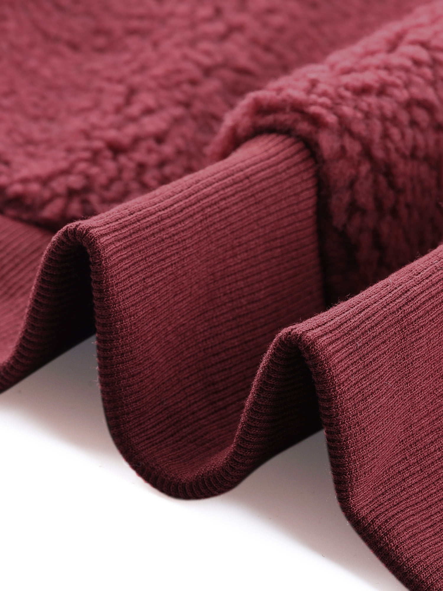 DARING DIVA Women's Stylish AK Plush Bomber Jacket M Burgundy