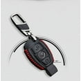 thumbnail image 4 of 1 x Remote 3 Buttons Key Case Bag Fob Holder Leather Cover Chain For Benz, 4 of 7