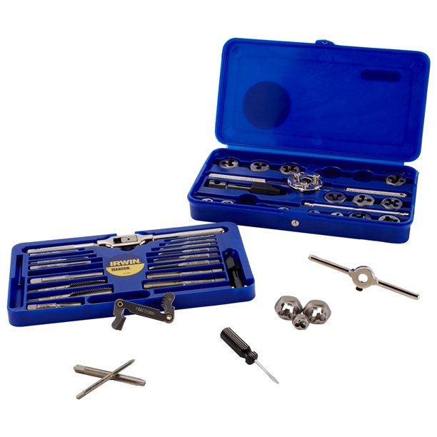 Hanson 24606 Fractional/Machine Screw Tap and Hex Die Set, 41 Pieces