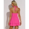 thumbnail image 3 of DARING DIVA Skater Ruffle Backless Slim Fit Short Mini Dress XS Hot Pink, 3 of 6