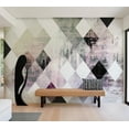 thumbnail image 7 of Tiptophomedecor Abstract Wallpaper Wall Mural - Rhombic Chessboard Pink, 7 of 7