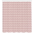 thumbnail image 3 of Dots Shower Curtain, Vertical Lines from Halftone Spots Shapes in Geometric Design Modern Art, Fabric Bathroom Set with Hooks, 69W X 75L Inches Long, Raspberry and White, by Ambesonne, 3 of 3