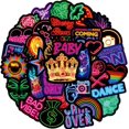 thumbnail image 5 of Pegatinas de neón creativas para cuaderno, equipaje, patineta, taza de agua, pegatinas de graffiti decorativas a prueba de agua, 5 of 5