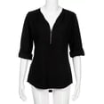 thumbnail image 4 of Blusa Moda Collar En V Cremallera Elegante Y Casual Camisa, 4 of 8