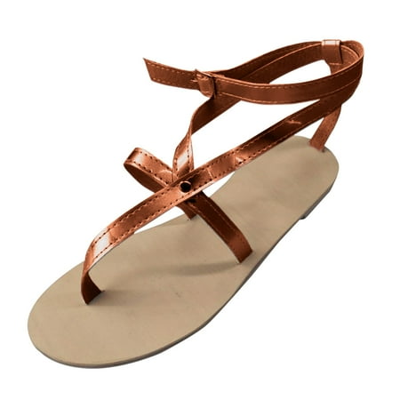 

zuwimk Wedge Sandals For Women Women s Arch Support Flip Flops Comfortable Thong Sandals Brown