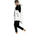 thumbnail image 6 of HOMBOM Womens Sleeveless Puffer Vest Long White Gilet Warm with Pockets Hooded Waistcoat Full Zip for Women Lightweight, 6 of 9