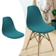 thumbnail image 4 of Funda de asiento de silla Shell de estilo moderno de mediados de siglo para hogar, hotel, funda de jacquard suave azul, 4 of 9