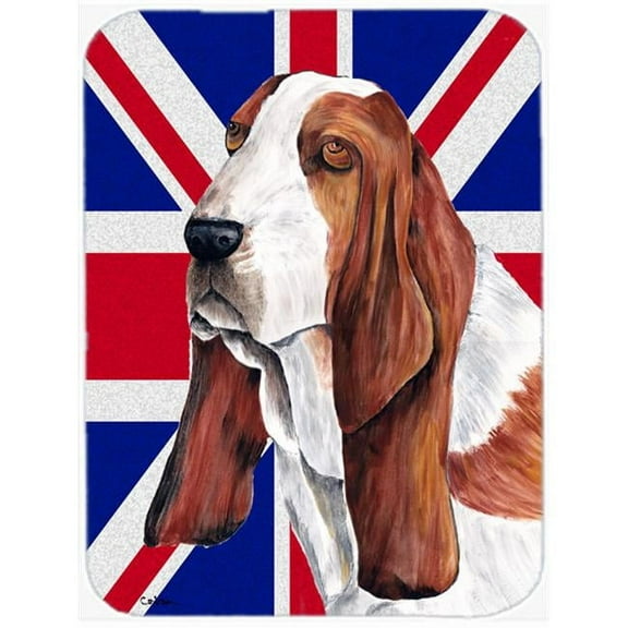 Carolines Treasures Basset Hound With English Union Jack British Flag Mouse Pad