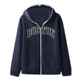 thumbnail image 4 of XIAOCHA Men's Boston City Print Full Zip Hoodie Oversized Long Sleeve Hooded Sweatshirt With Contrast Zipper Retro Casual Hoodies, 4 of 5