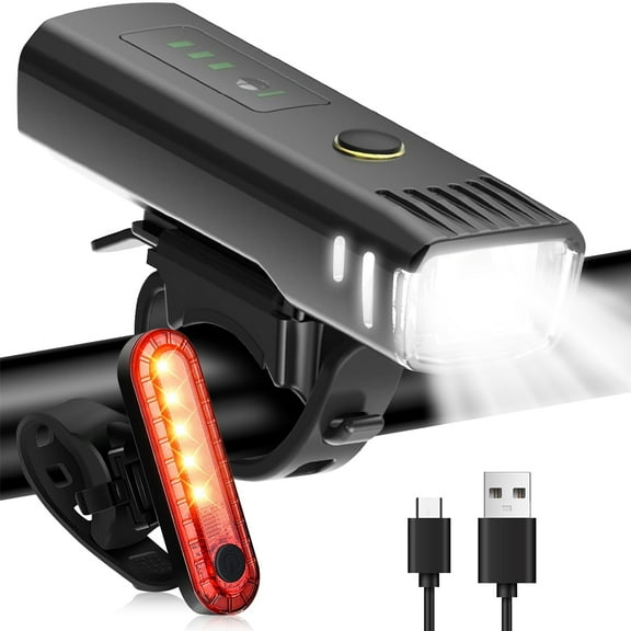 Bike Lights for Night Riding, 3000LM Super Bright Bicycle Light Front and Back, USB Rechargeable Bike Headlights & Taillight Set